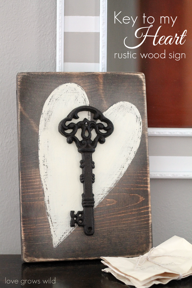 Key to my Heart Rustic Wood Sign - Love Grows Wild